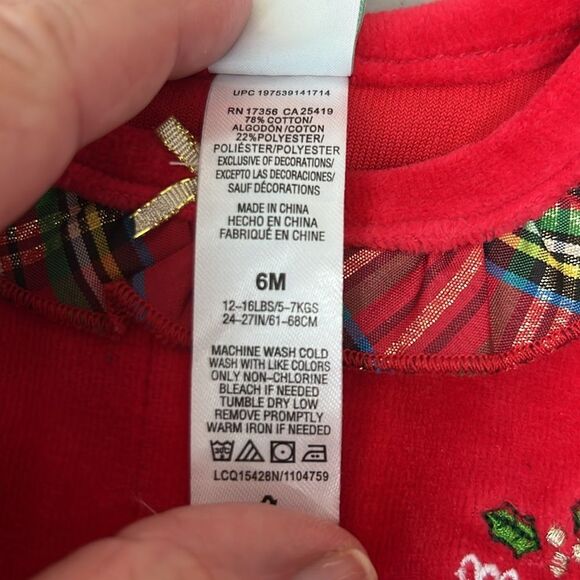 Little Me My First Christmas Velour embroidered Footie NWT size 6 months - Picture 12 of 14